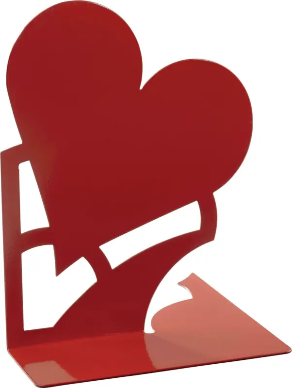 Buchstütze aus Metall in Rot