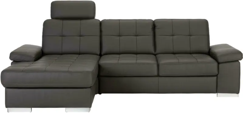 Wohnlandschaft in Grau mit Bettfunktion