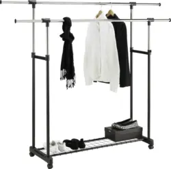 Kleiderwagen Chromfarben/Schwarz