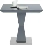 mömax Esstisch in Grau aus Edelstahl