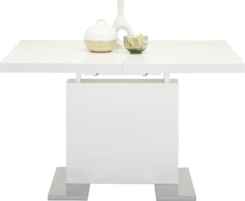 Ausziehtisch in Weiß Hochglanz