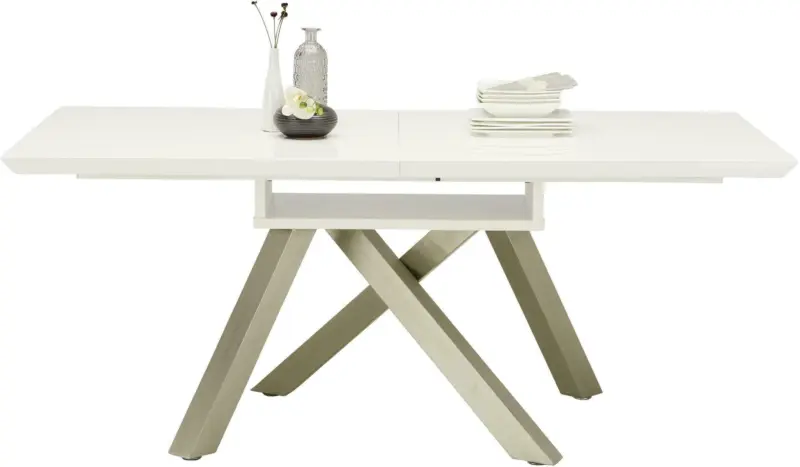 Ausziehtisch in Weiß Hochglanz