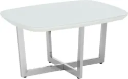 Couchtisch in Weiß mit Glasplatte