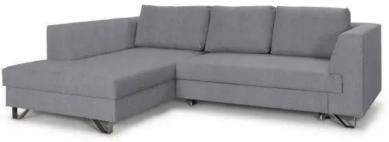 Wohnlandschaft in Hellgrau mit Bettfunktion