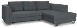 Wohnlandschaft in Dunkelgrau mit Bettfunktion