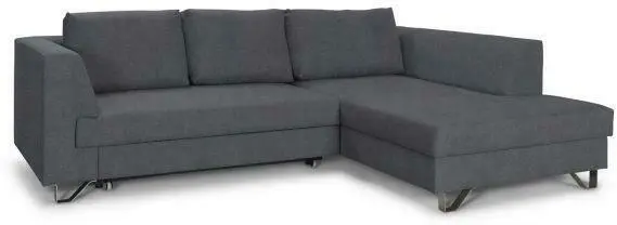 Wohnlandschaft in Dunkelgrau mit Bettfunktion