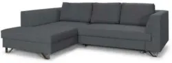 Wohnlandschaft in Dunkelgrau mit Bettfunktion