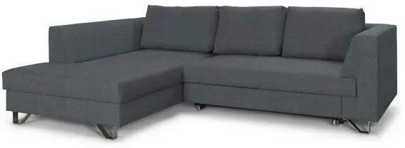 Wohnlandschaft in Dunkelgrau mit Bettfunktion
