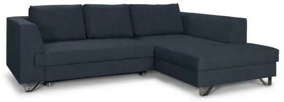Wohnlandschaft in Dunkelblau mit Bettfunktion