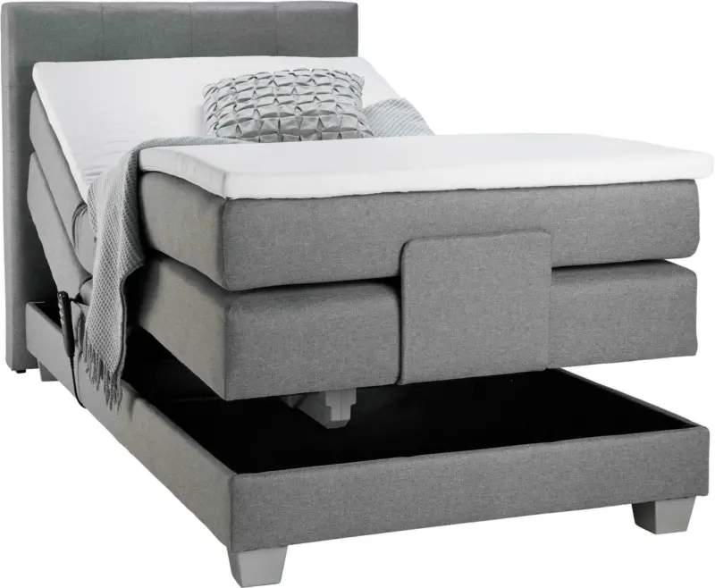 Boxspringbett in Grau ca. 100x200cm