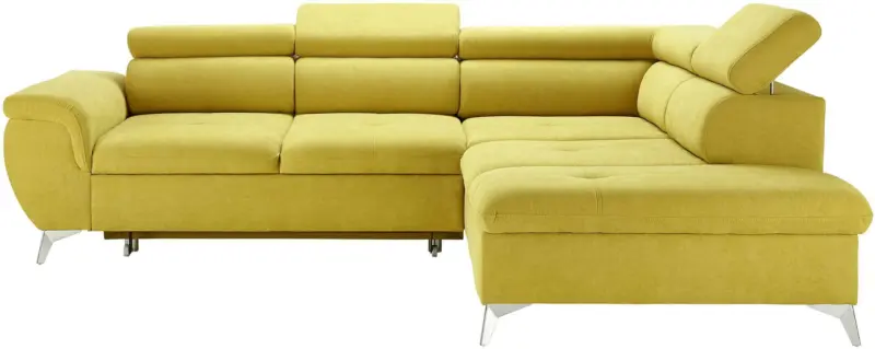 Wohnlandschaft in Gelb mit Bettfunktion