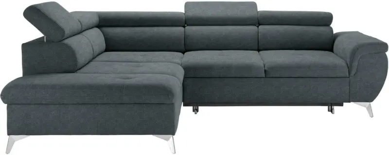 Wohnlandschaft Anthrazit mit Bettfunktion