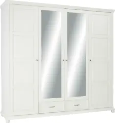 Drehtürenschrank in Weiß aus Massiv Holz