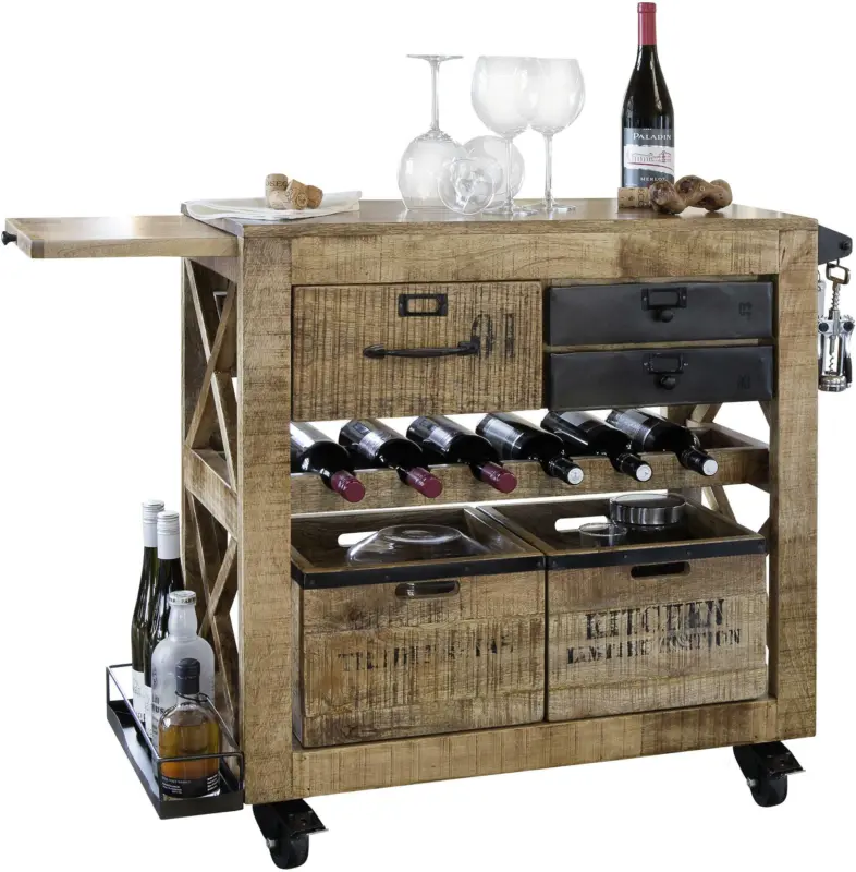 Servierwagen aus Mangoholz