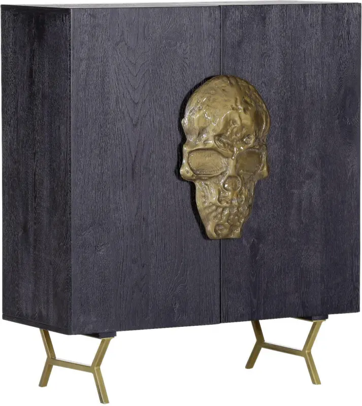 Kommode aus Eiche in Schwarz