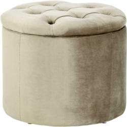 Hocker aus Samt in Taupe