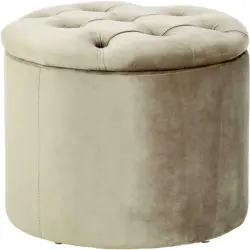 Hocker aus Samt in Taupe
