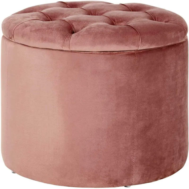 Hocker aus Samt in Rosa