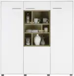 mömax Highboard in Weiß/Eichefarben