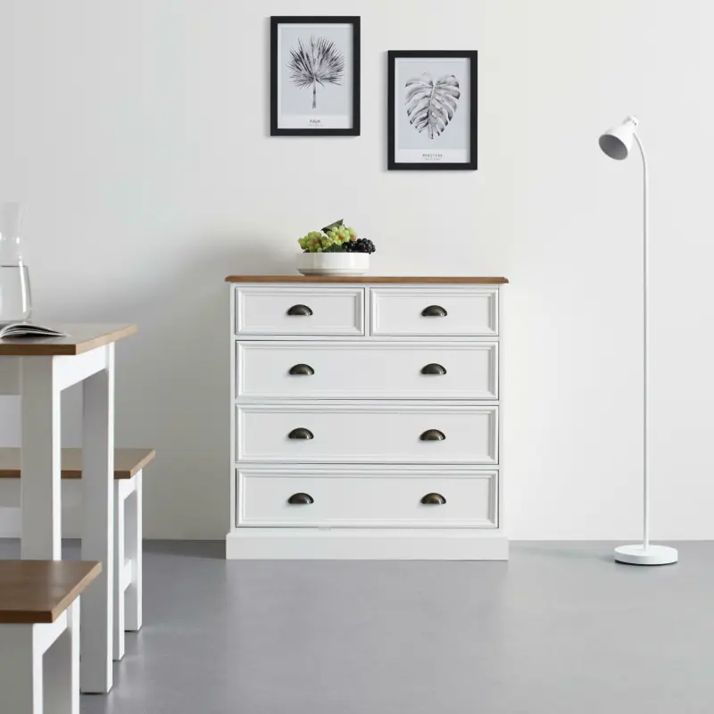Kommode 'Alessandra' aus Kiefer, weiß