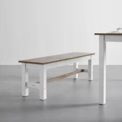 Sitzbank 'Alessandra', aus Kiefer, natur/weiß