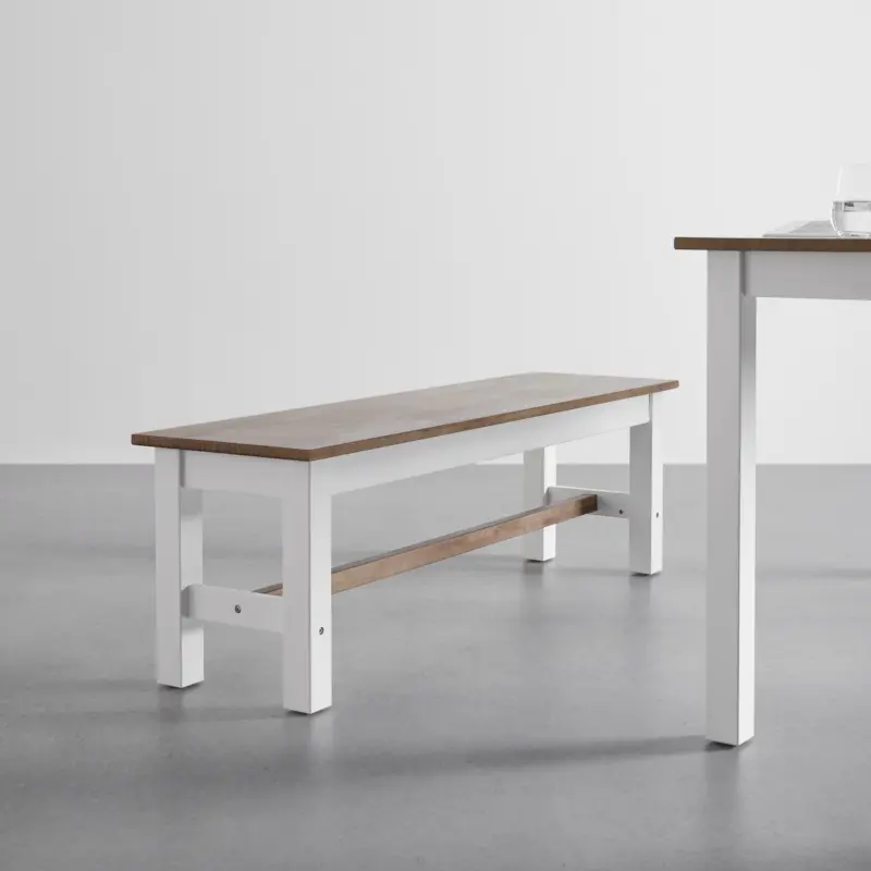 Sitzbank 'Alessandra', aus Kiefer, natur/weiß