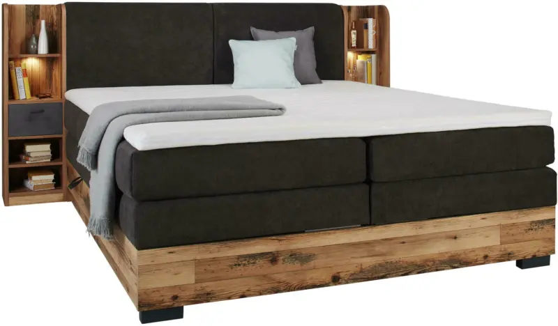 Boxspringbett in Eichefarben ca. 180x200cm