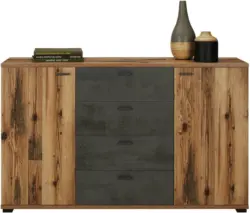 Kommode in Antrazit/Eichefarben