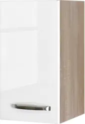Küchenoberschrank Weiß Hochglanz/Eiche