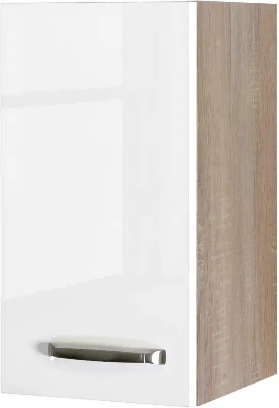 Küchenoberschrank Weiß Hochglanz/Eiche