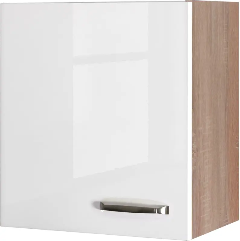 Küchenoberschrank Weiß Hochglanz/Eiche