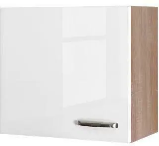 Küchenoberschrank Weiß Hochglanz/Eiche