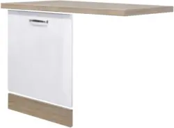 Geschirrsp&uuml;lerblende Wei&szlig; Hochglanz/Eiche