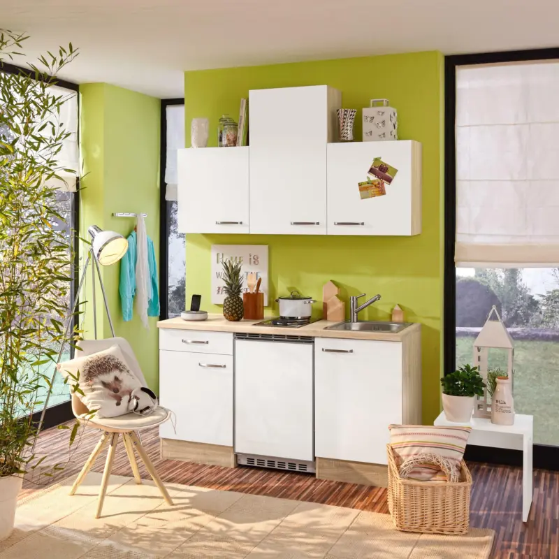 Küchenblock Venezia Valero Weiß/Eiche