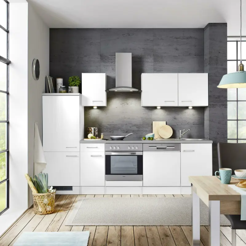 Küchenblock Neo Weiß/Betonoptik