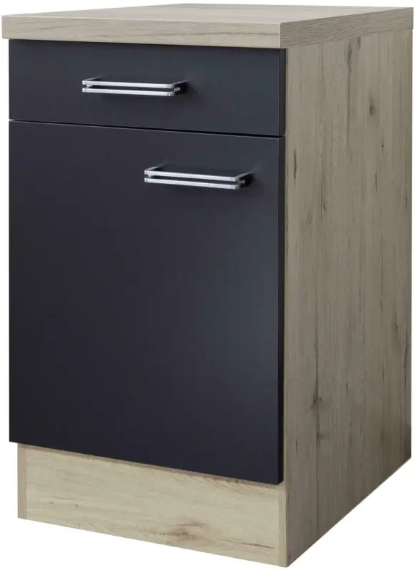Küchenunterschrank Anthrazit/Eiche