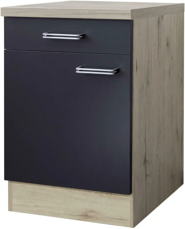 Küchenunterschrank Anthrazit/Eiche