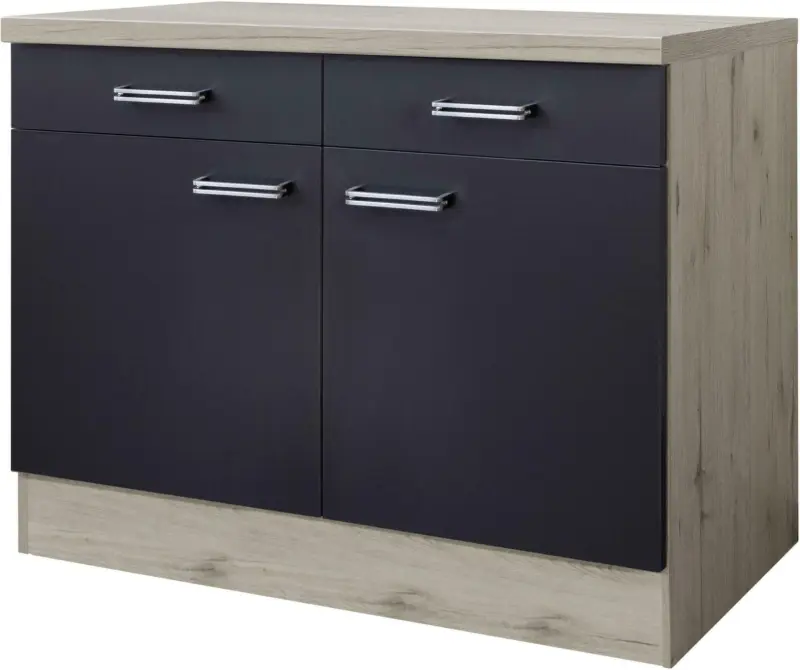 K&uuml;chenunterschrank Anthrazit/Eiche