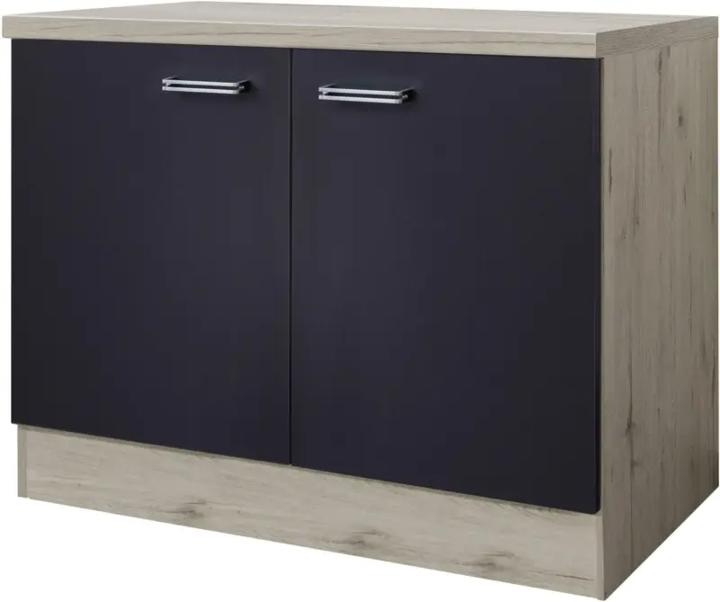Spülenunterschrank Anthrazit/Eiche