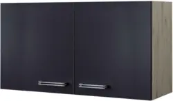 Küchenoberschrank Anthrazit/Eiche