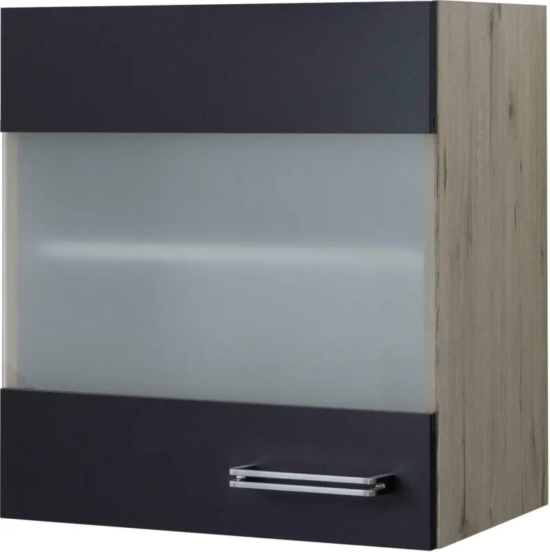 Küchenoberschrank Anthrazit/Eiche