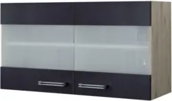 Küchenoberschrank Anthrazit/Eiche