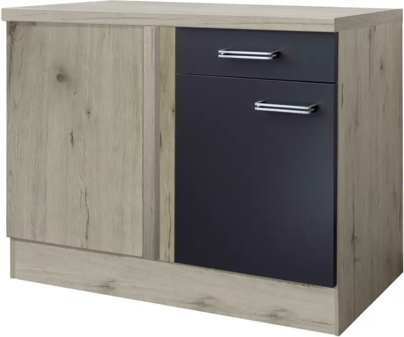 Eckunterschrank Anthrazit/Eiche