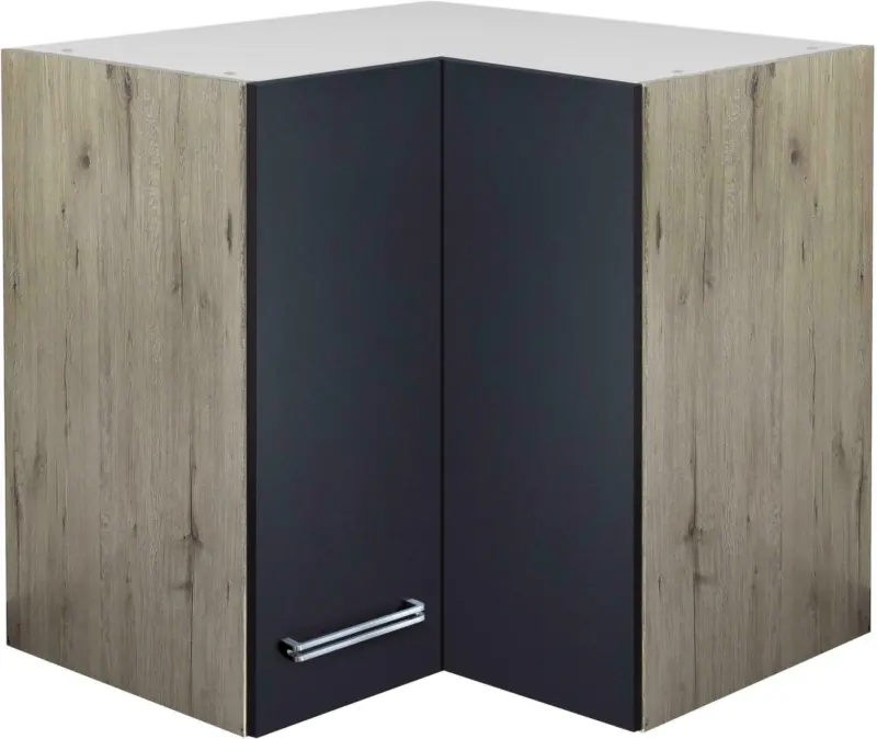 Eckoberschrank Anthrazit/Eiche
