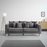 mömax Sofa 'Leno' inkl. Kissen, grau