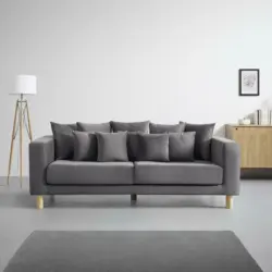 Sofa 'Leno' inkl. Kissen, grau