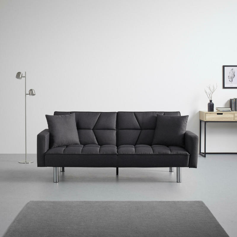 Schlafsofa 'David', inkl. Kissen, dunkel-grau