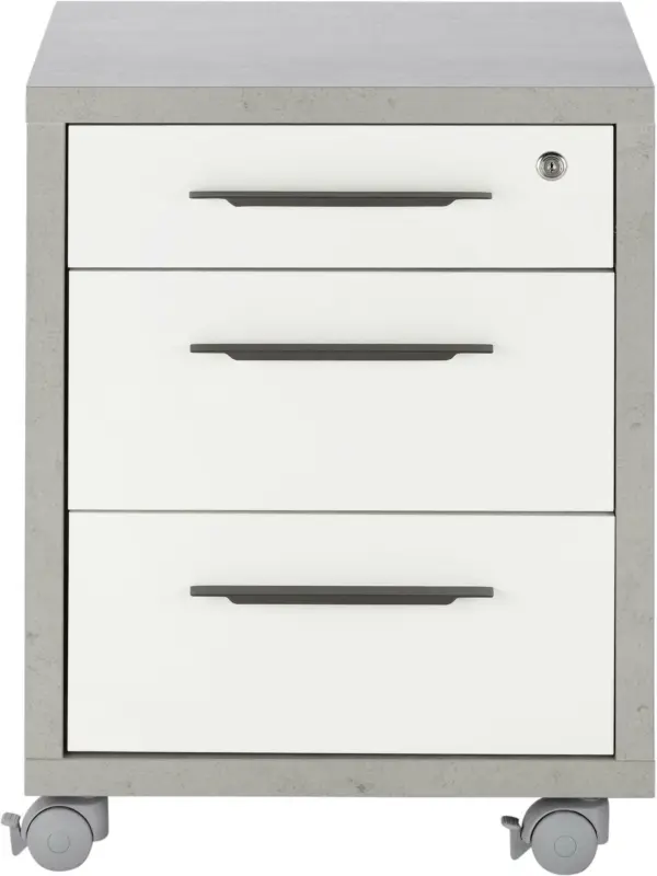 Rollcontainer in Weiß/Grau