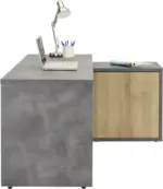 mömax Eckschreibtisch in Anthrazit/Eichefarben