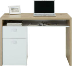 Schreibtisch in Weiß/Eichefarben